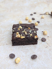 Vegan and gluten free Notella Brownies with chopped hazelnuts on top, gift boxes, personalised message UK