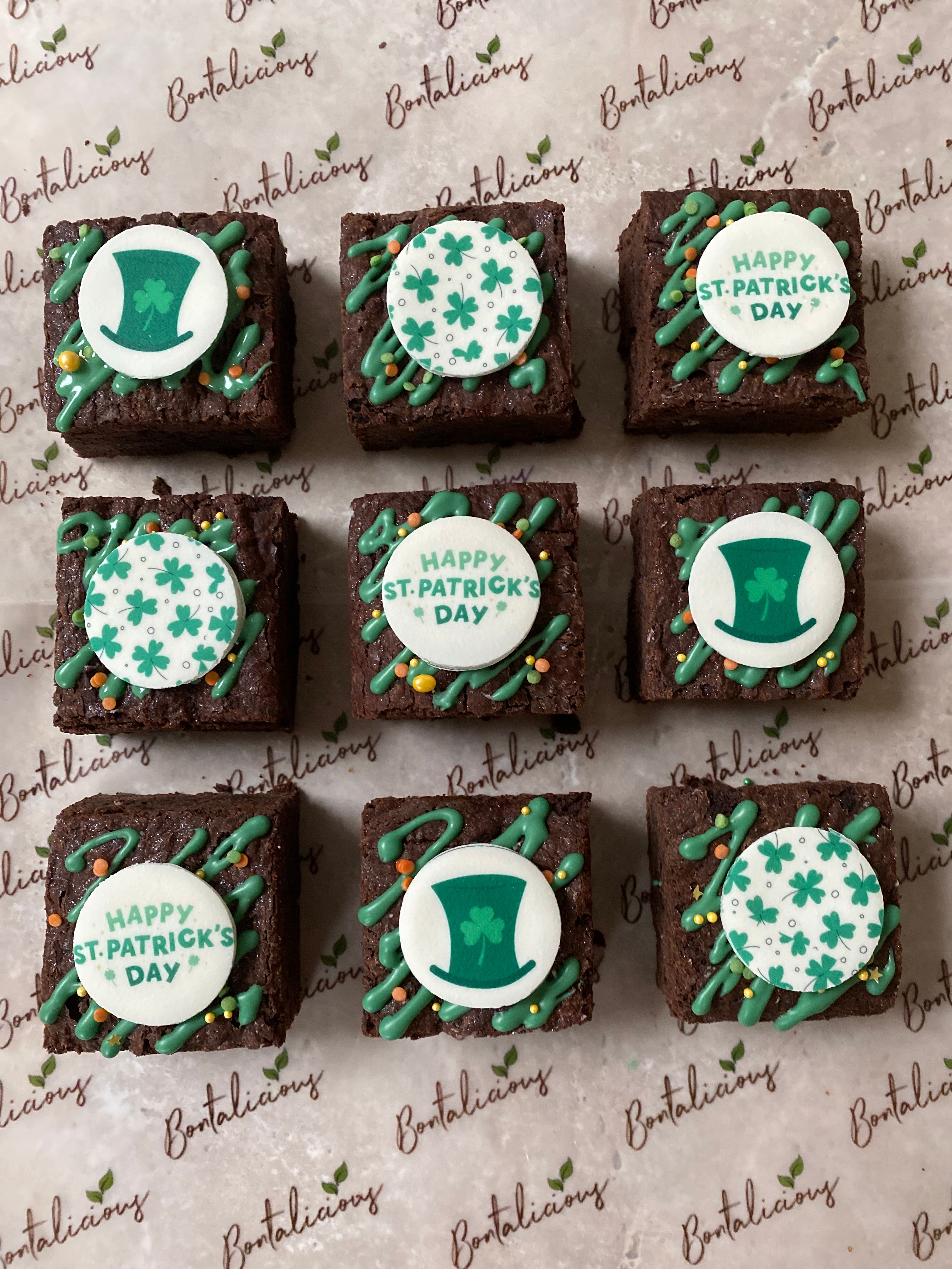 St. Patrick's Day Brownie Bite Tray