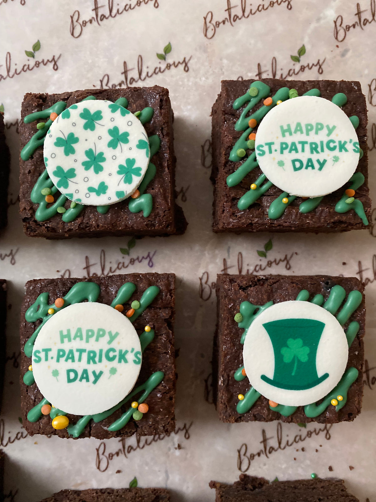 St. Patrick's Day Brownie Bite Tray