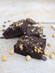 Vegan and gluten free Notella Brownies with chopped hazelnuts on top, gift boxes, personalised message UK