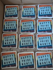 Cookies with 'Happy Pride Month' text in a box